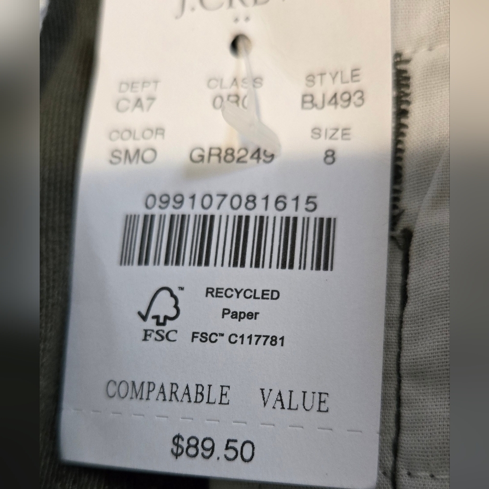 J. Crew Womens Casual Cropped Camp Pant Size 8 Olive Green NWT Gorpcore Relaxed - Picture 4 of 9